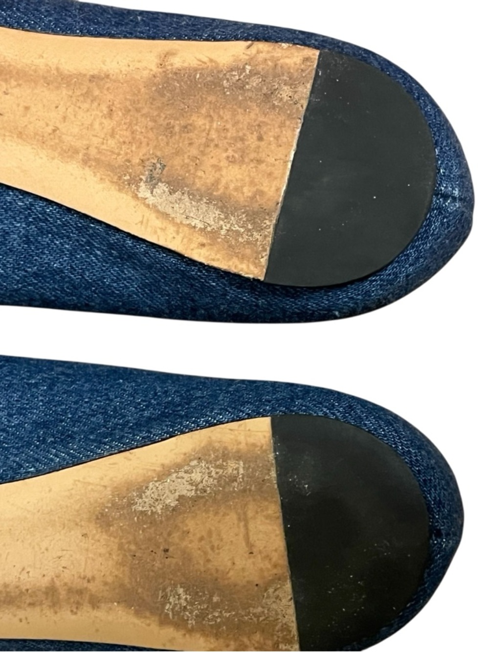 Marc Jacobs Denim Ballet Flats Red Sequin Bow Pearl Y2K Coquette Size 37.5 - Picture 13 of 13
